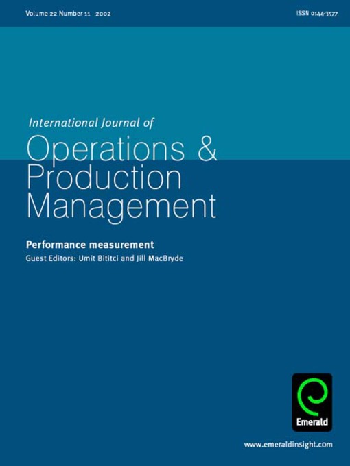 Title details for International Journal of Operations & Production Management, Volume 22, Issue 11 by Umit Bititci - Available